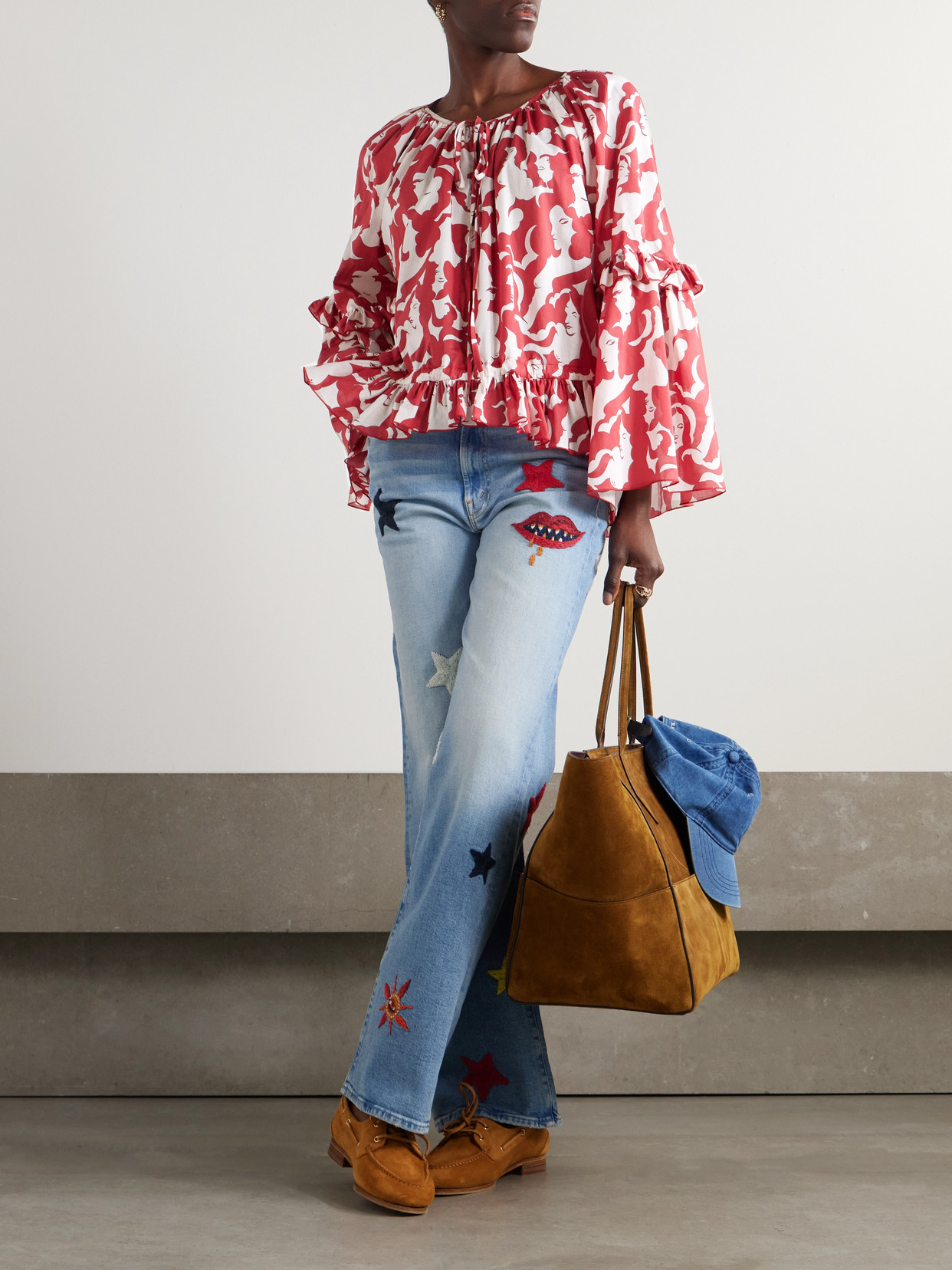 La Doublej The Tomcat Roller Jeans In Red