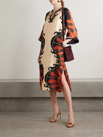 La DoubleJ + MOTHER printed silk-twill kaftan