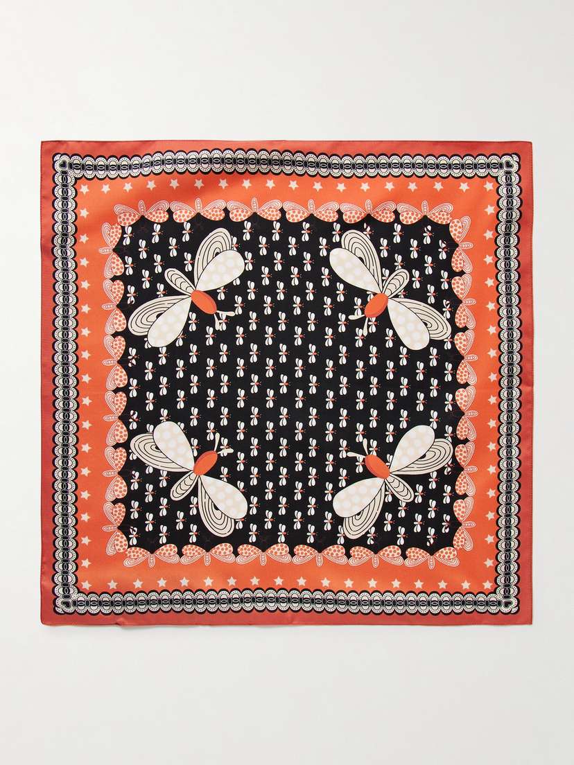 La DoubleJ + Mother Printed Silk-twill Scarf