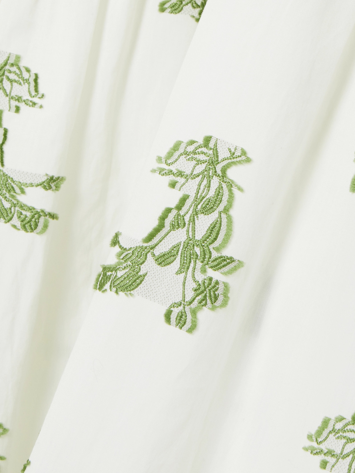 ERDEM EMBROIDERED GATHERED COTTON FIL COUPÉ MIDI DRESS