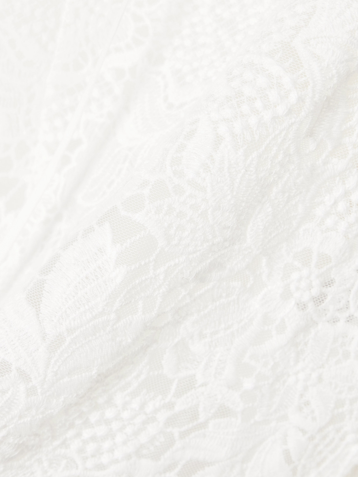 Tie-Neck Cotton-Lace Blouse