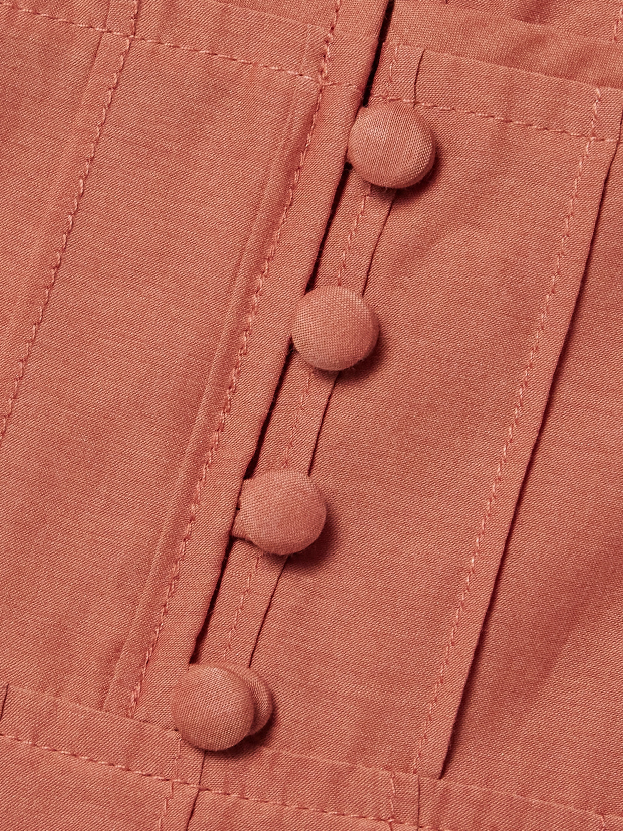 La Ligne Pintucked Cotton And Silk-blend Peplum Tank In Orange