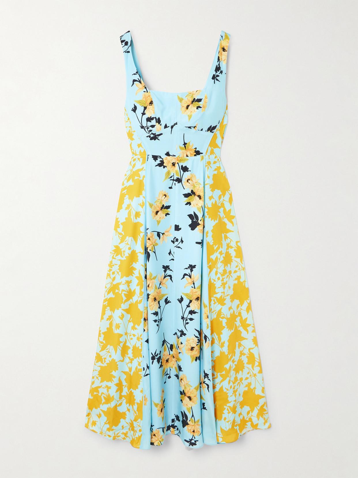 La Ligne Floral-print Silk Maxi Dress In Multi