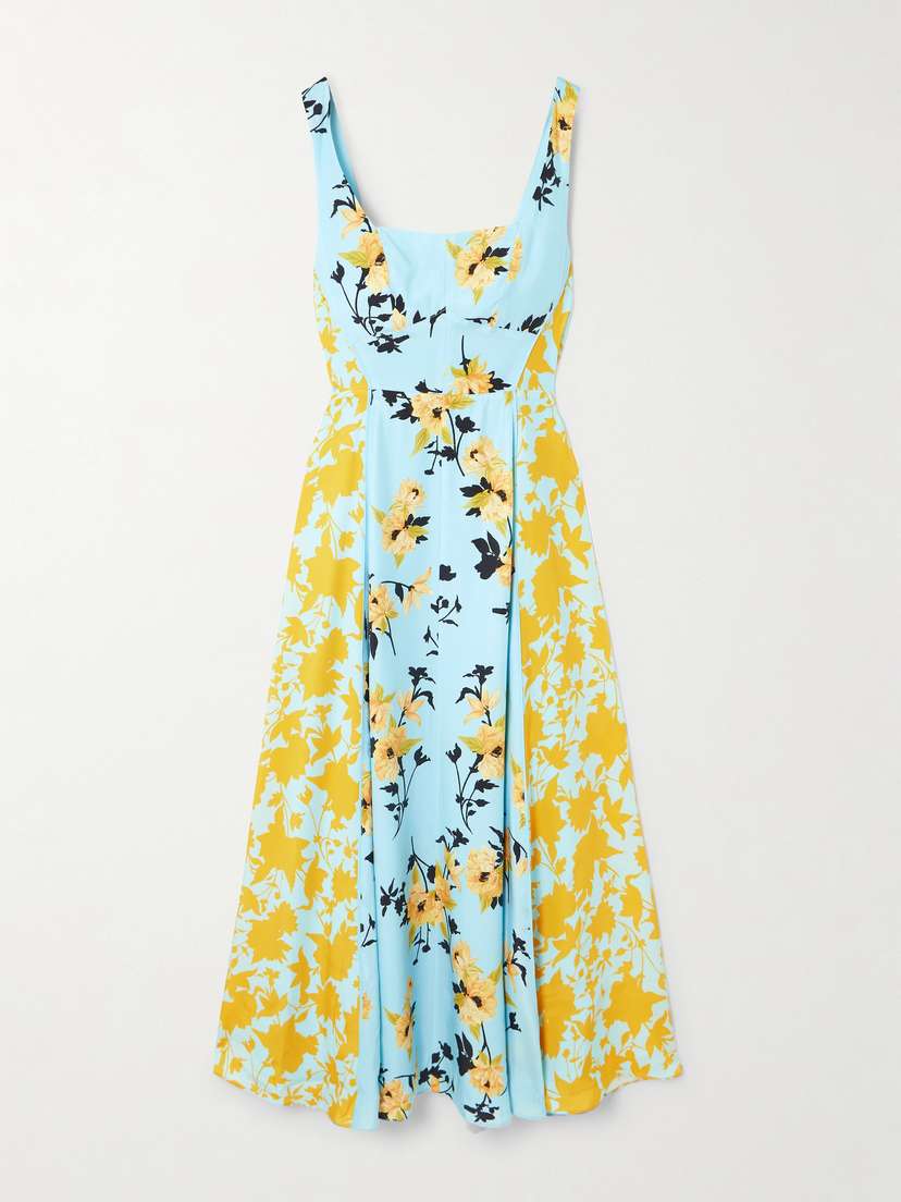 La Ligne Floral-print Silk Maxi Dress