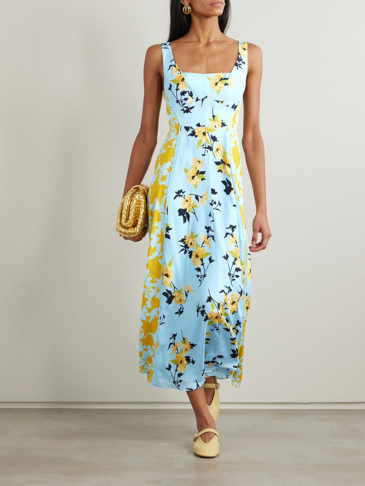 La Ligne Floral-print Silk Maxi Dress In Multi