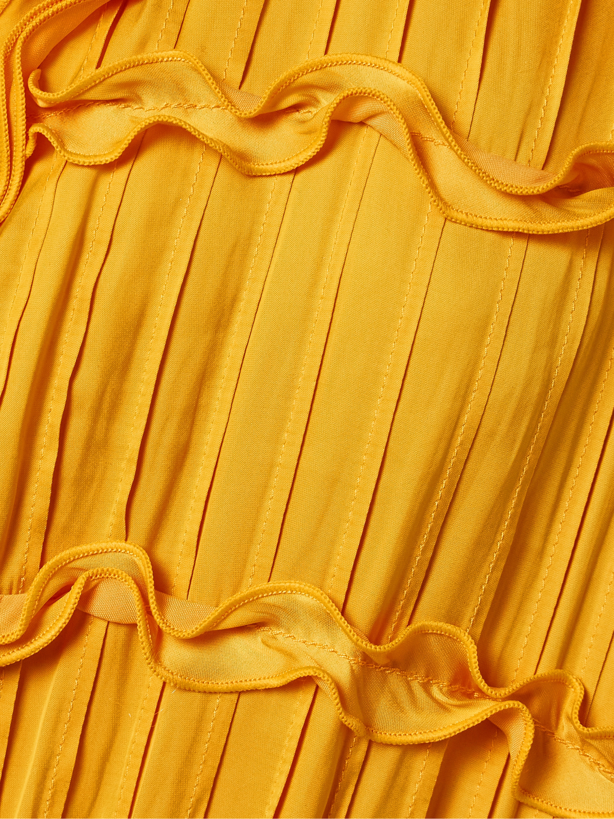 La Ligne Pintucked ruffled satin midi dress thumbnail