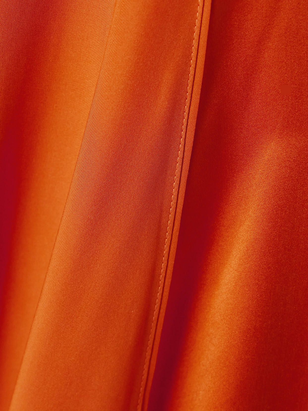 La Ligne Pleated Silk-satin Midi Dress In Orange