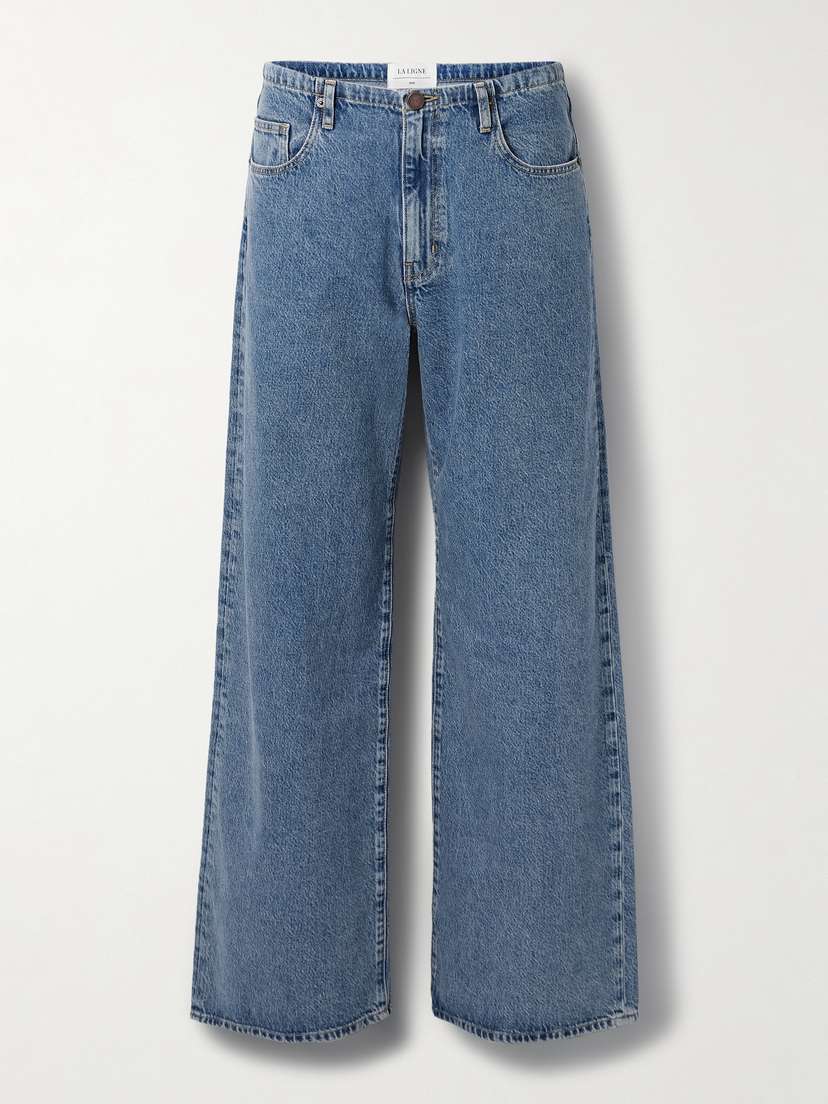 La Ligne Jenny Drawstring Organic Mid-rise Wide-leg Jeans
