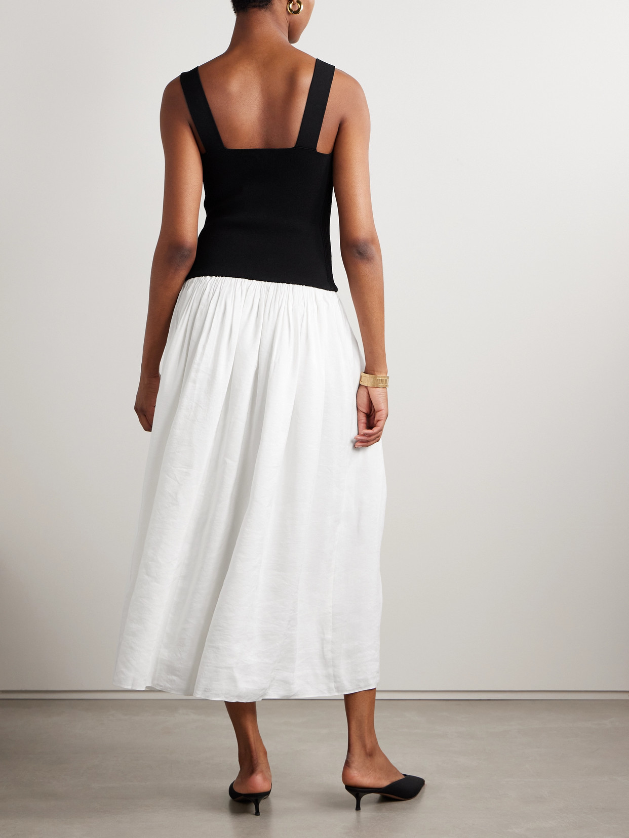 La Ligne Henriette Mixed-media Tank Top Dress In Multi