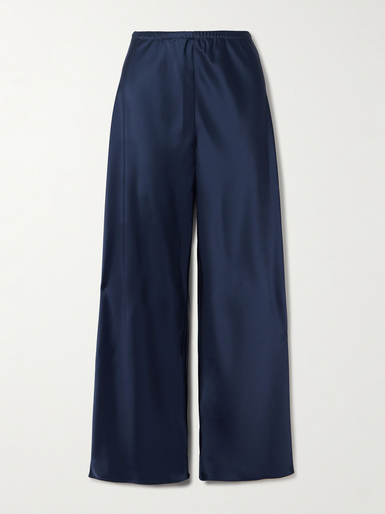 La Ligne Colby Satin Wide-leg Pants In Blue
