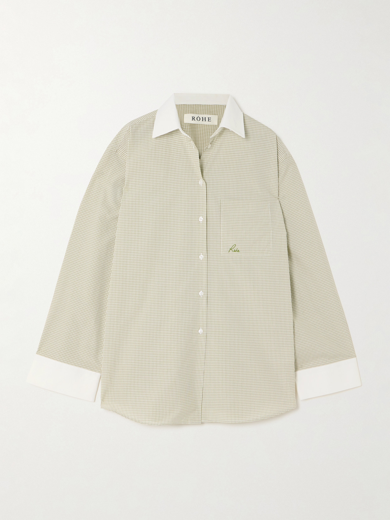 Rohe Checked Cotton-poplin Shirt In Green