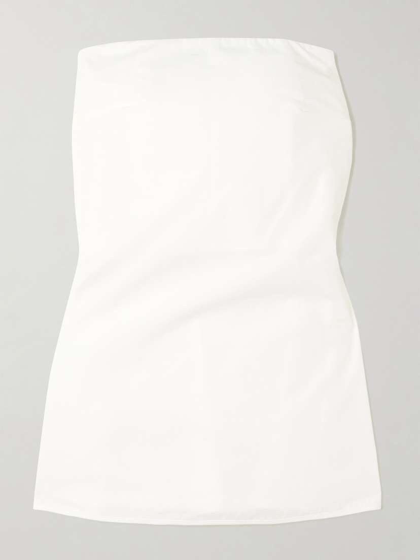 RÓHE Peplum Cotton-poplin Bustier Top