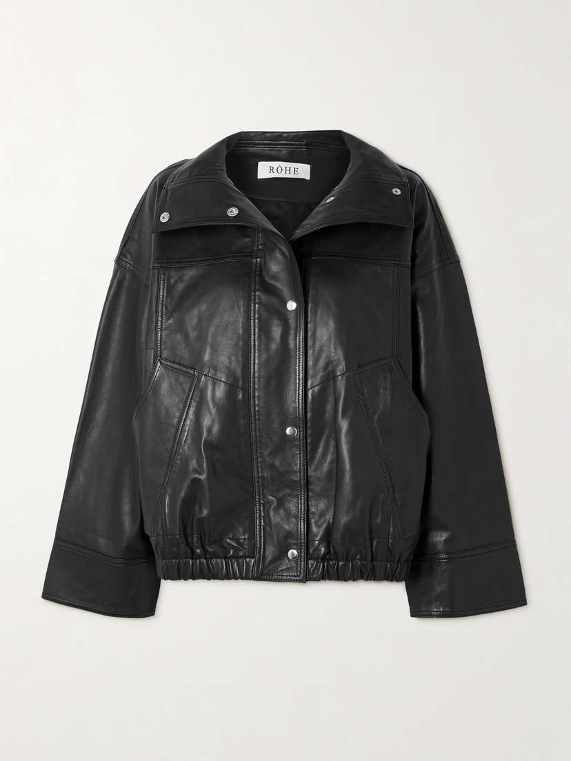 RÓHE Leather Bomber Jacket
