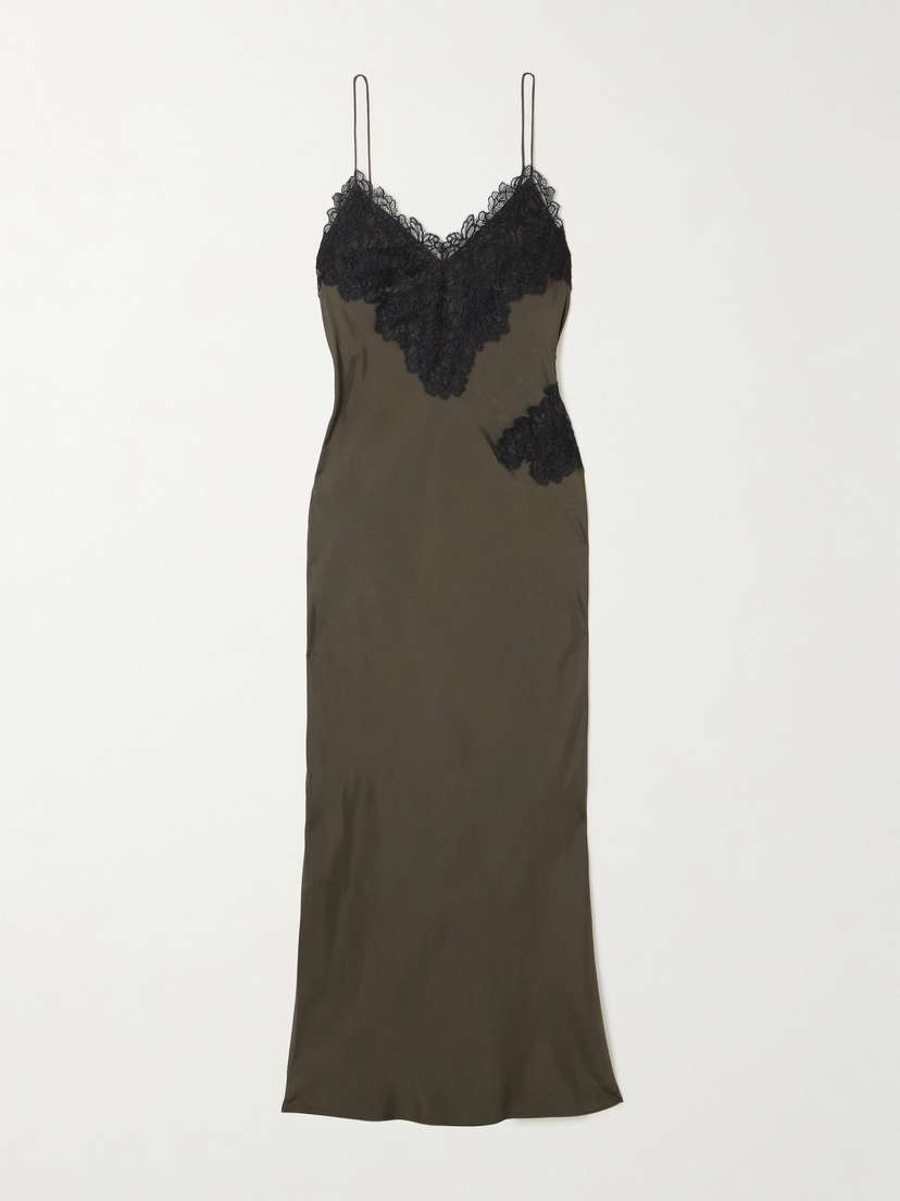 RÓHE Lace-trimmed Silk Maxi Dress