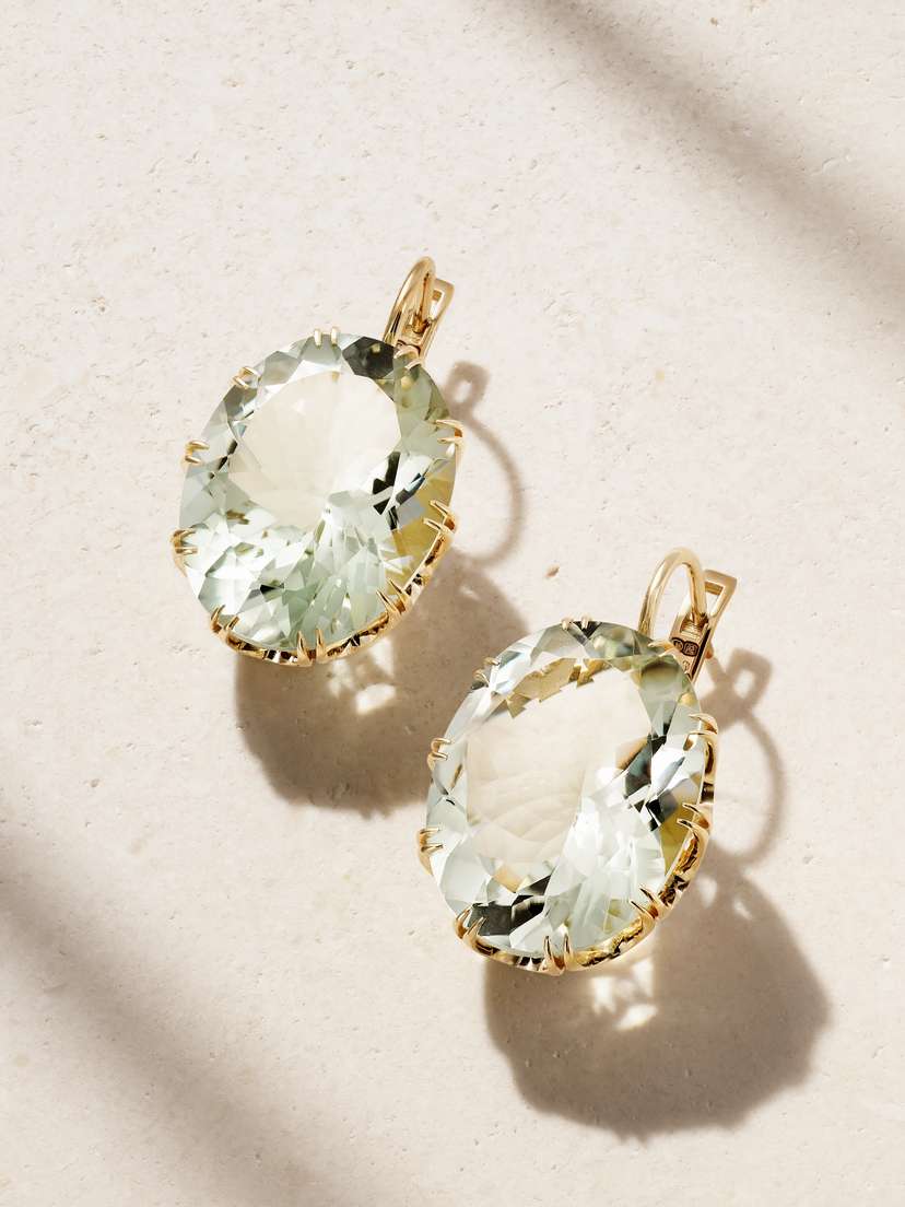 Ileana Makri Crown 18-karat Gold Amethyst Earrings