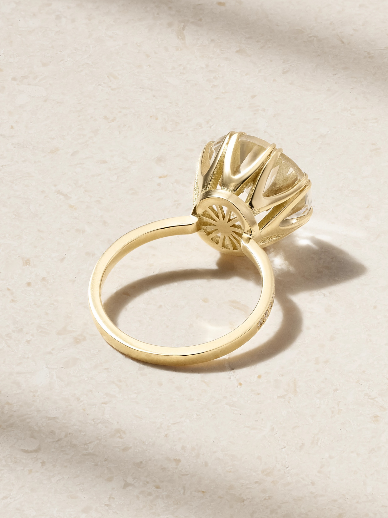 Ileana Makri Solitaire Crown 18-karat Gold, Topaz And Diamond Ring