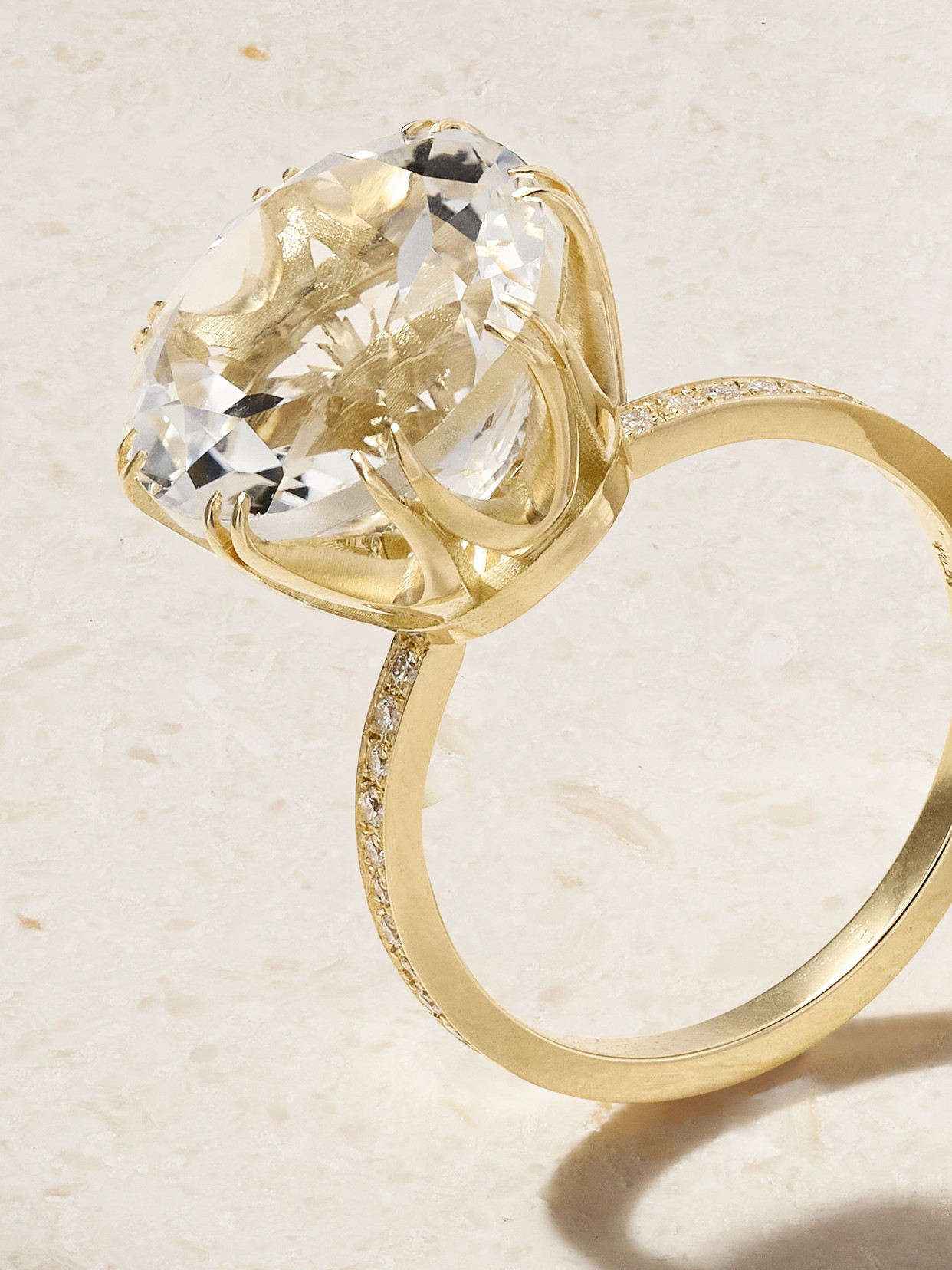 Ileana Makri Solitaire Crown 18-karat Gold, Topaz And Diamond Ring