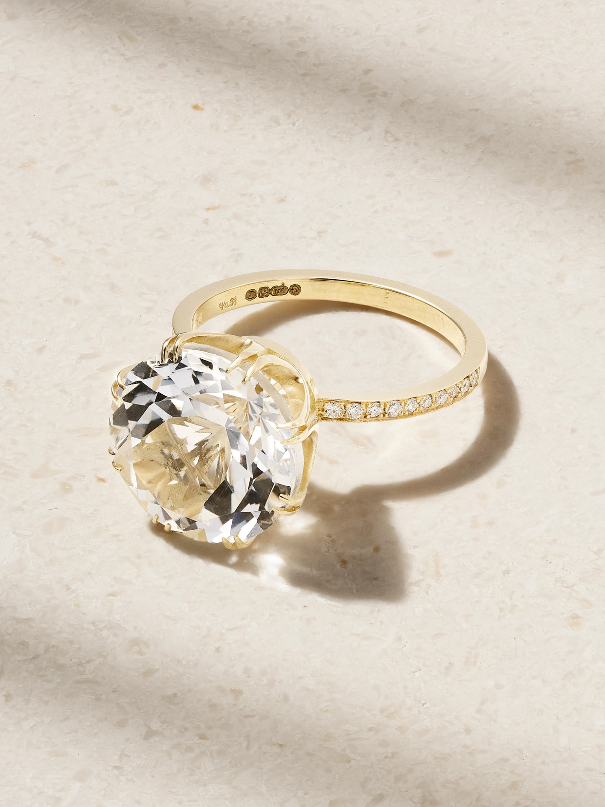 Ileana Makri Solitaire Crown 18-karat Gold, Topaz And Diamond Ring