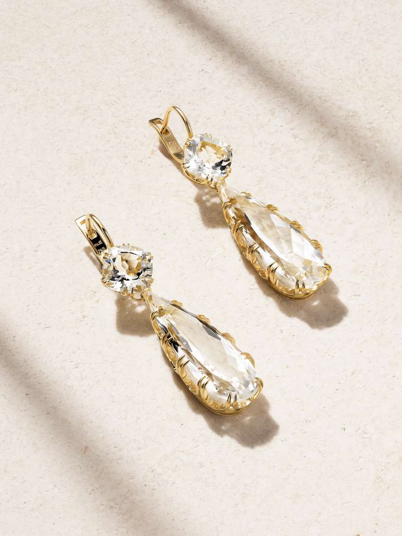 Ileana Makri Crown 18-karat Gold Topaz Earrings