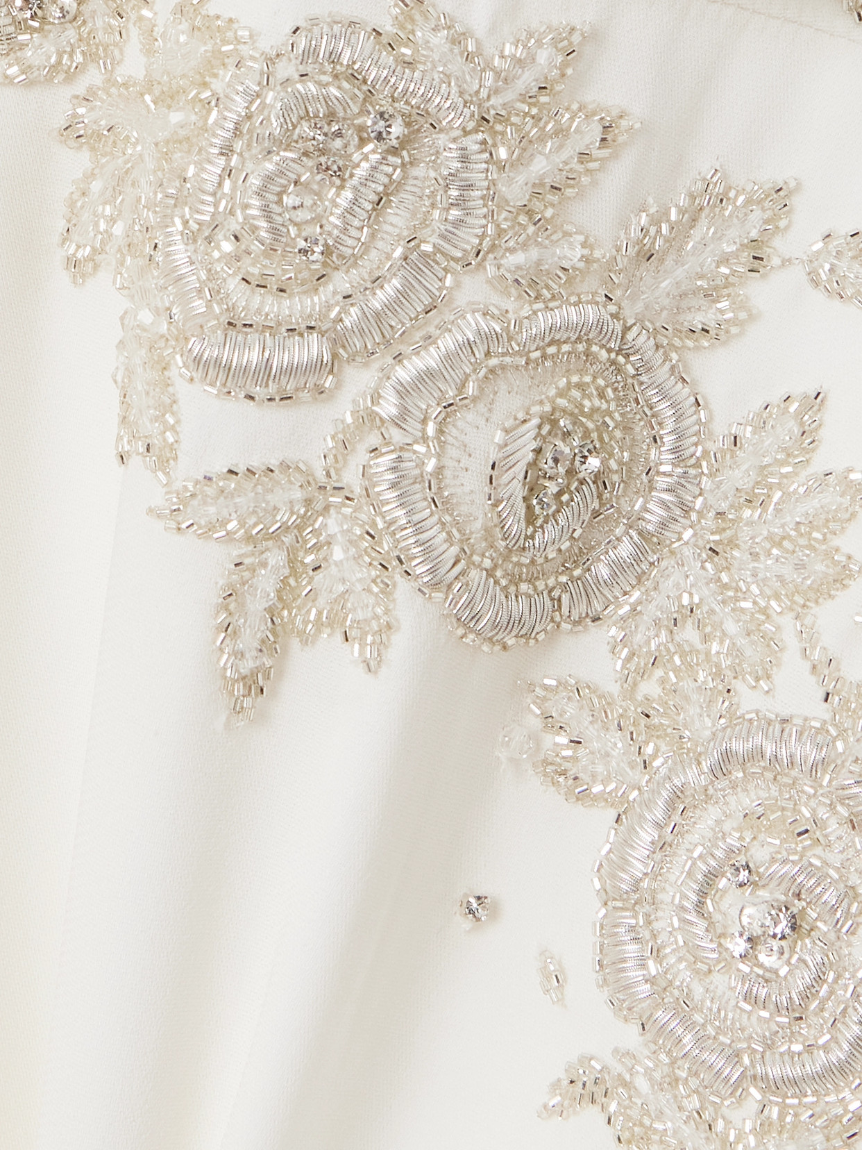 Shop Miss Sohee Ara Embellished Crepe Halterneck Gown In Ivory