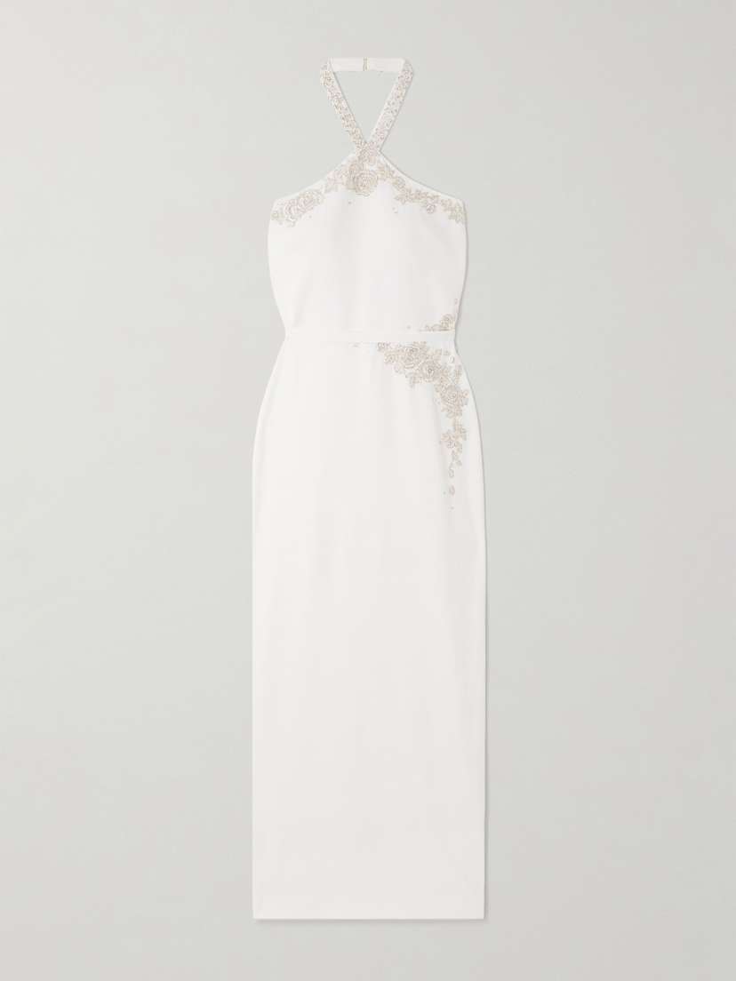 Miss Sohee Ara Embellished Crepe Halterneck Gown