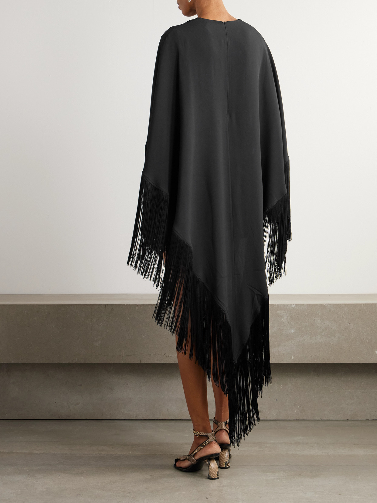 TALLER MARMO 1974 BELTED FRINGED CREPE KAFTAN