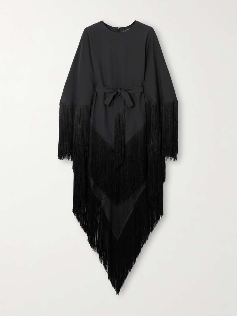 Taller Marmo 1974 Belted Fringed Crepe Kaftan