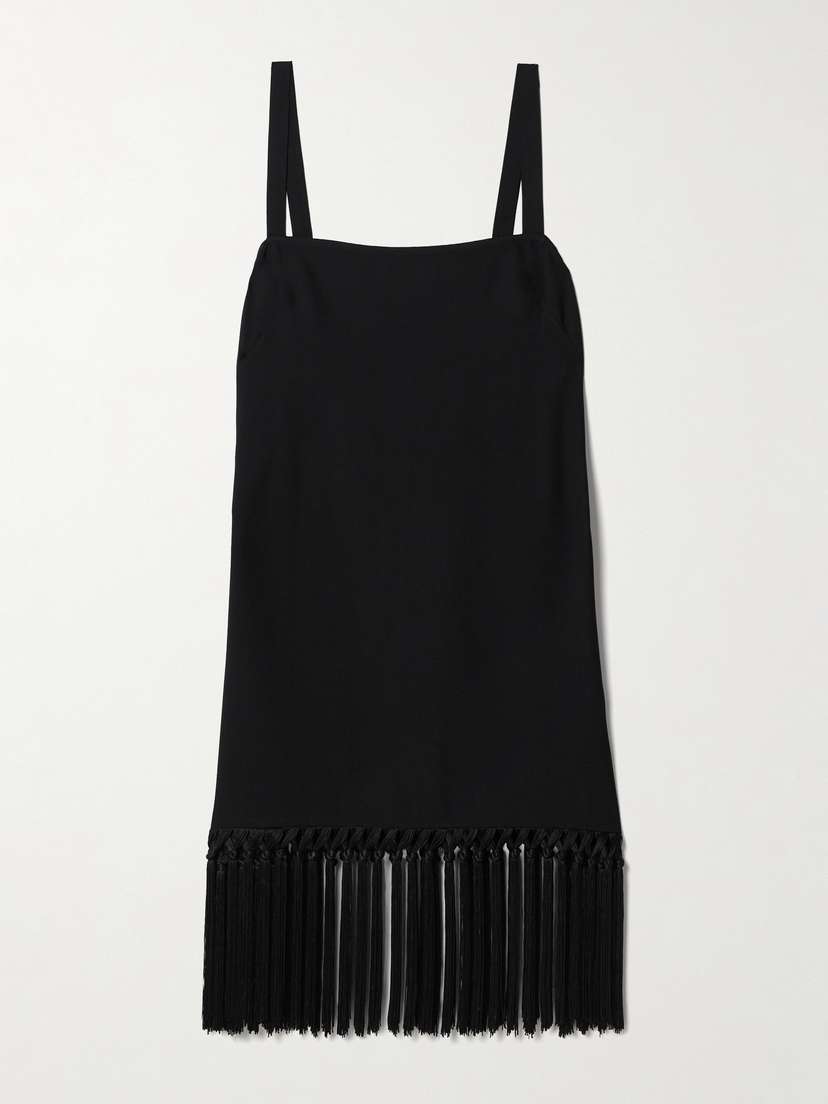Taller Marmo Palermo Fringed Crepe Mini Dress