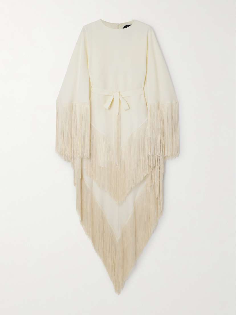 Taller Marmo 1974 Belted Fringed Crepe Kaftan