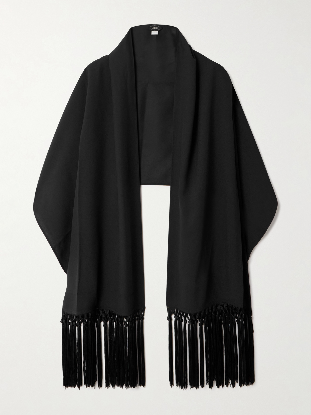 Taller Marmo Babe Fringed Crepe Scarf In Black
