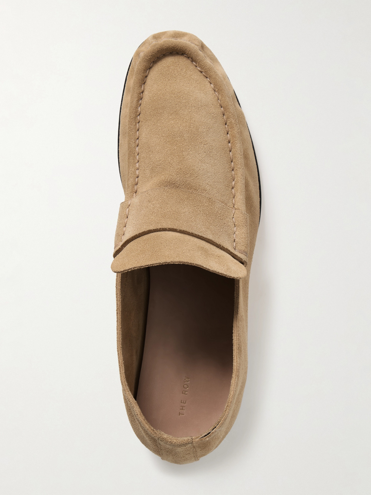 The Row Suede Loafers In Neutral