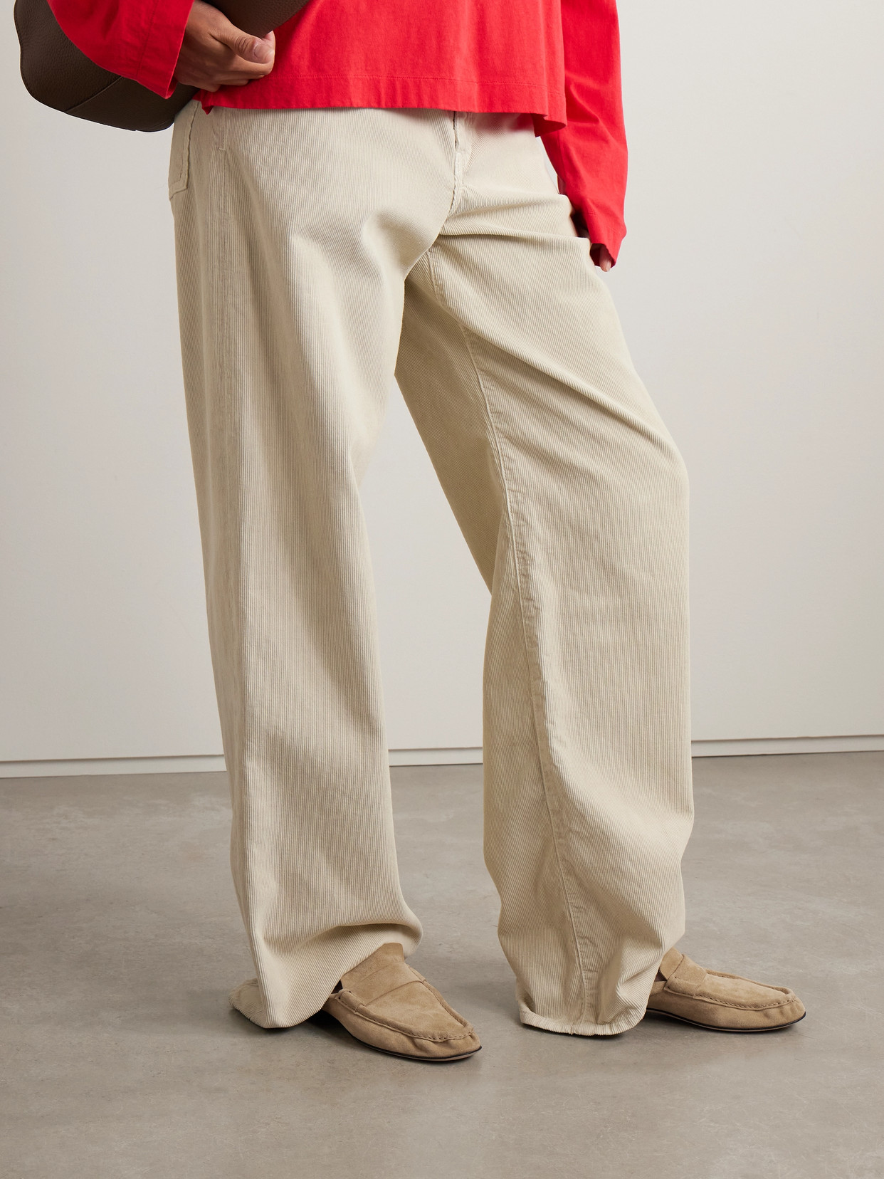 The Row Suede Loafers In Neutral