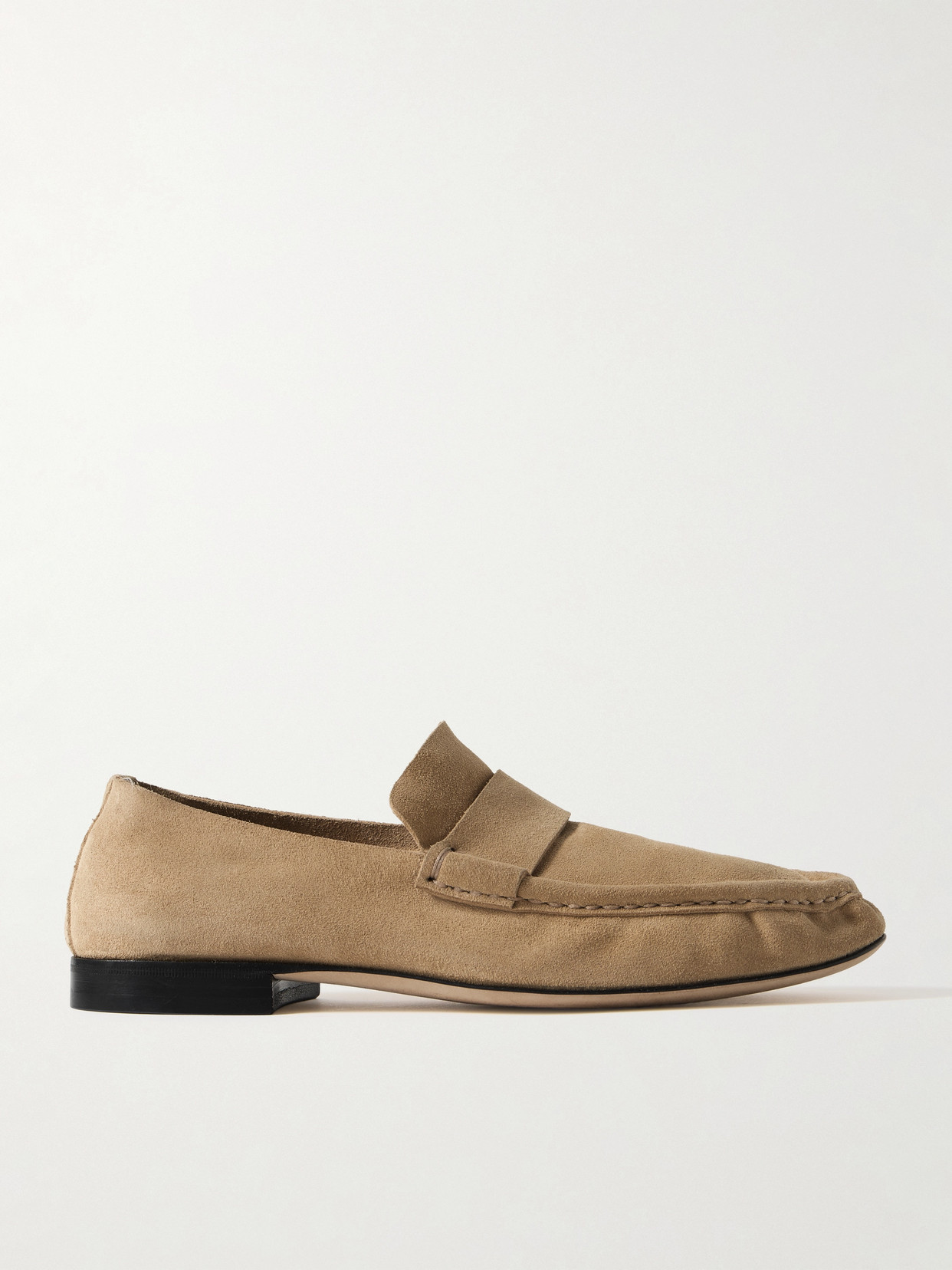 The Row Suede Loafers In Neutral