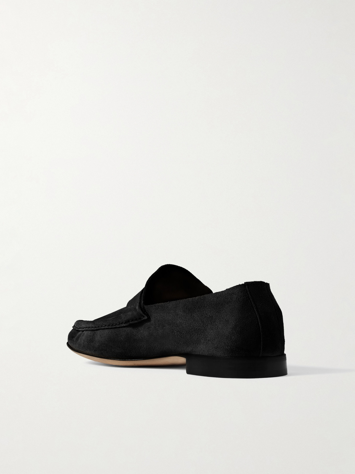 The Row Suede Loafers In Black