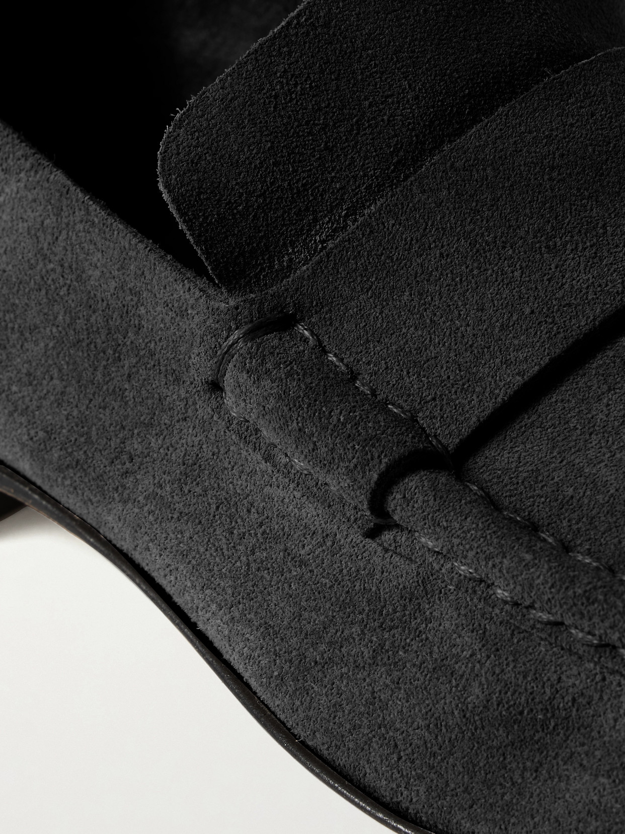 The Row Suede Loafers In Black