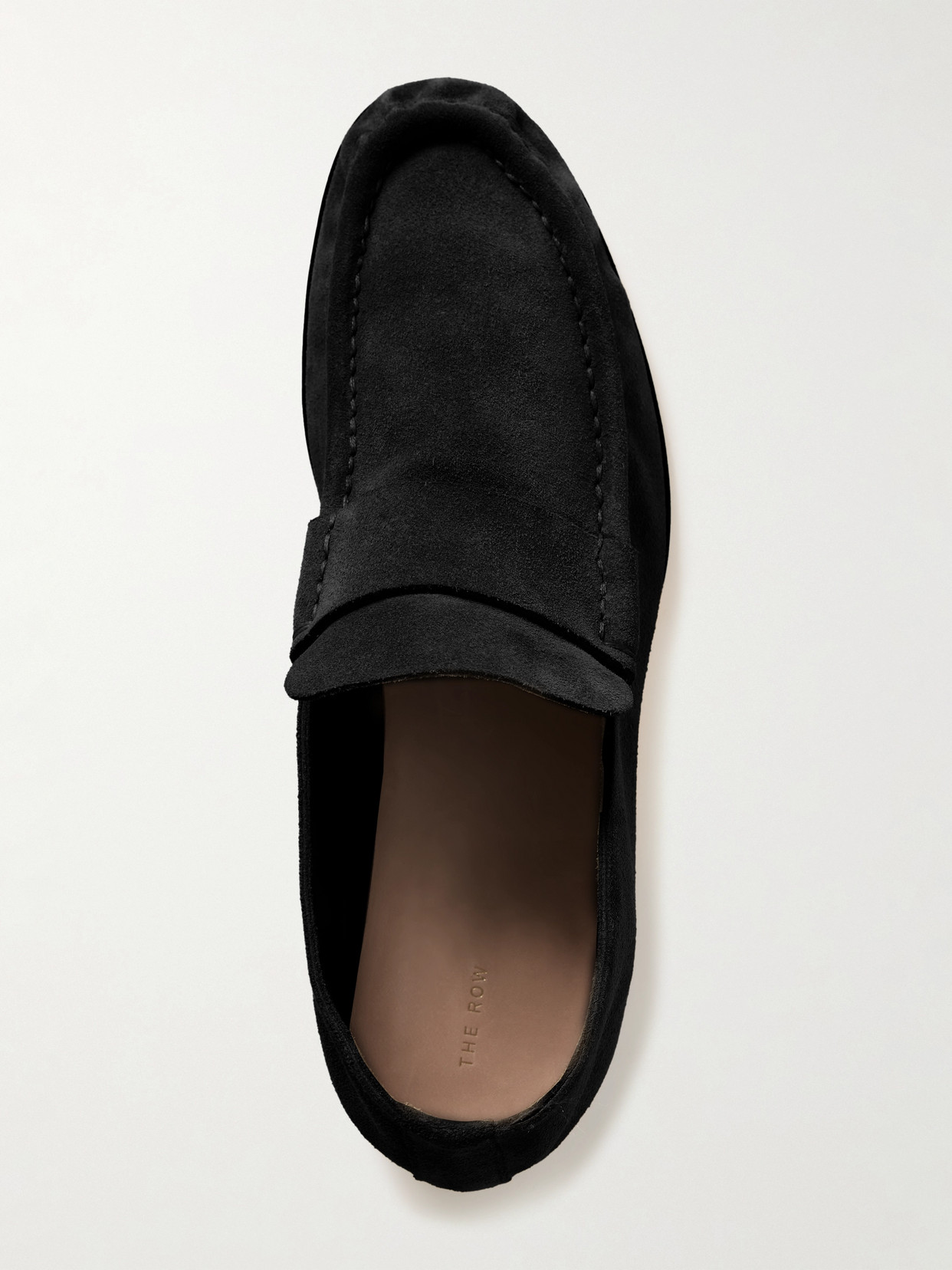 The Row Suede Loafers In Black