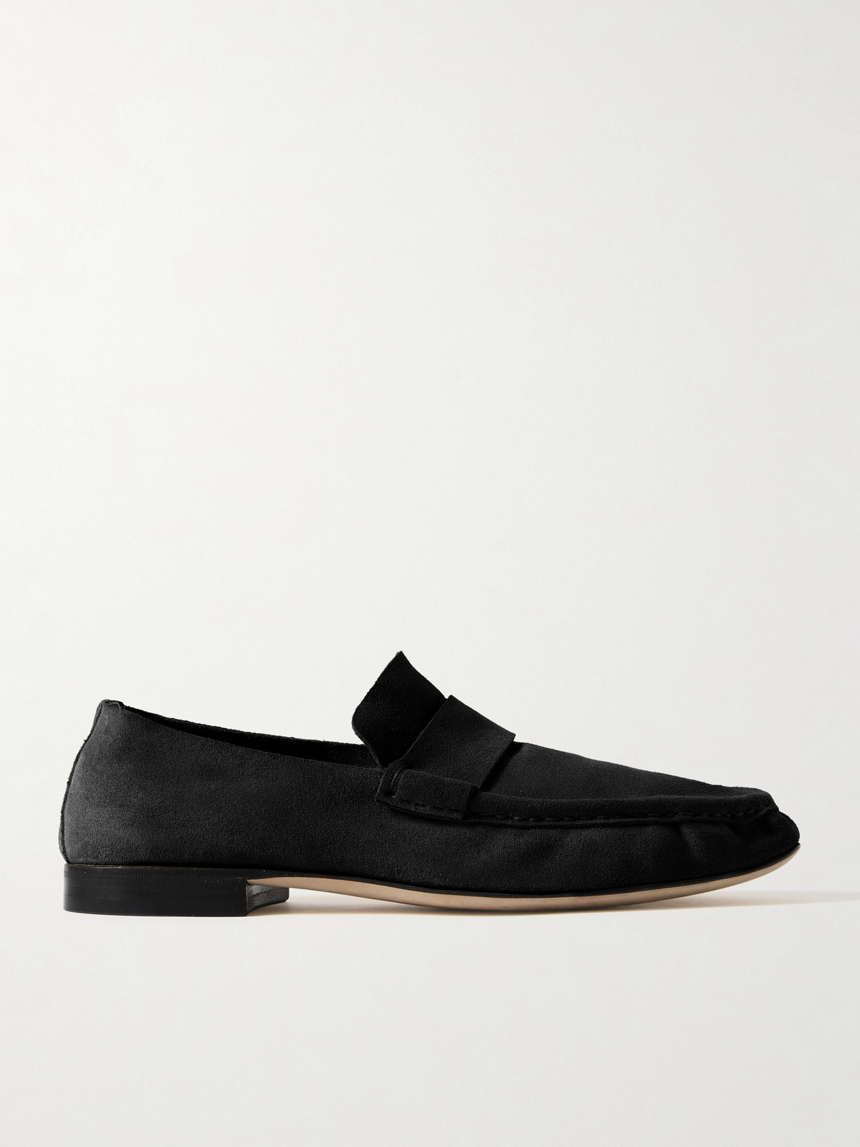 The Row Suede Loafers In Black
