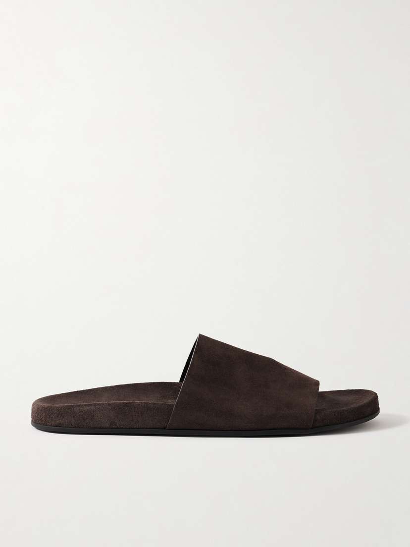 The Row Hugh Suede Slides