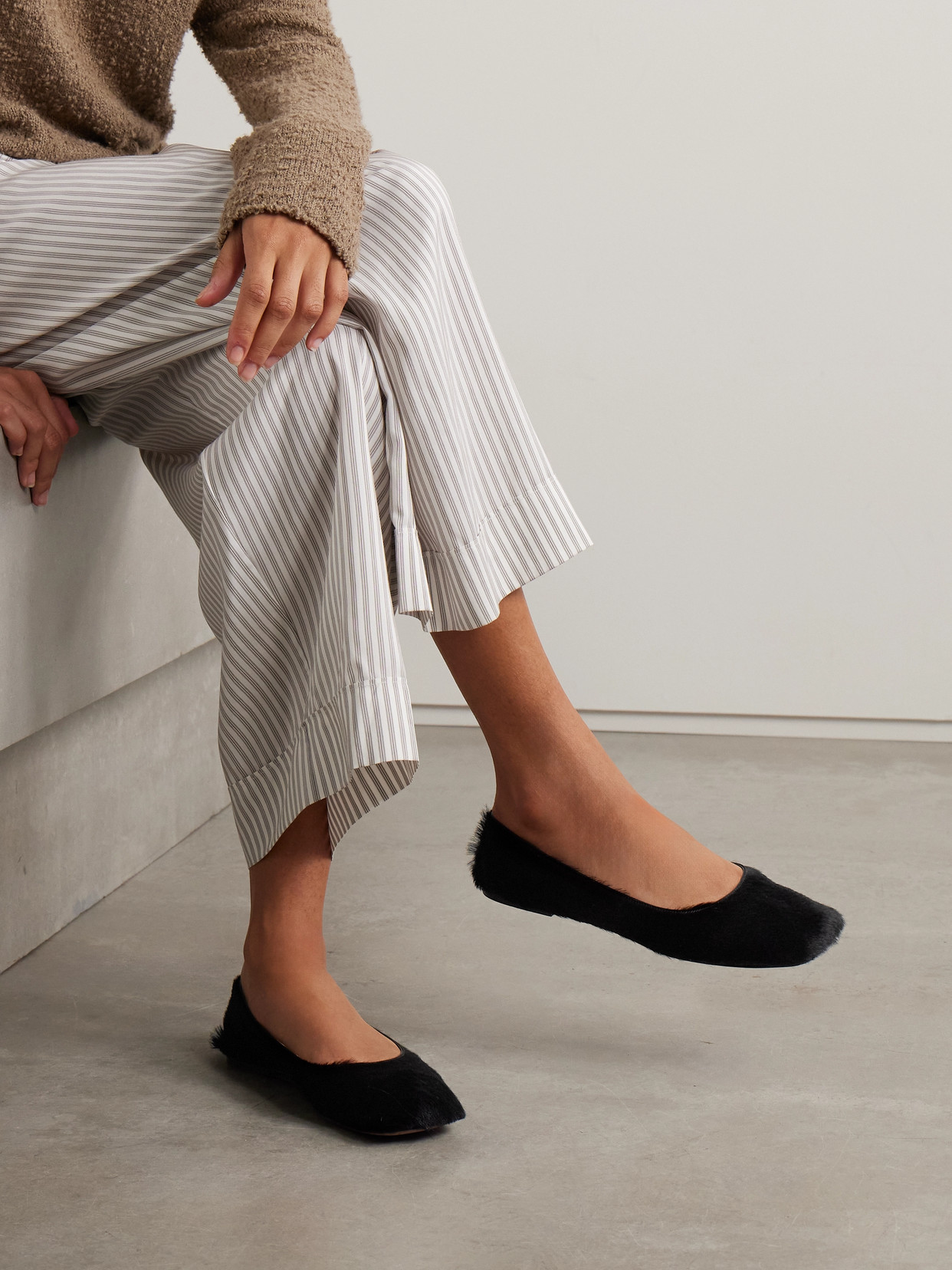 The Row Square Ballet Flat In Pony