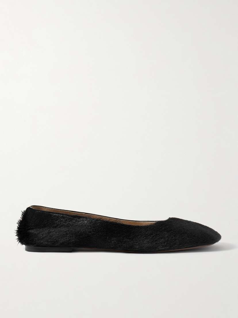 The Row — Square calf hair ballet flats