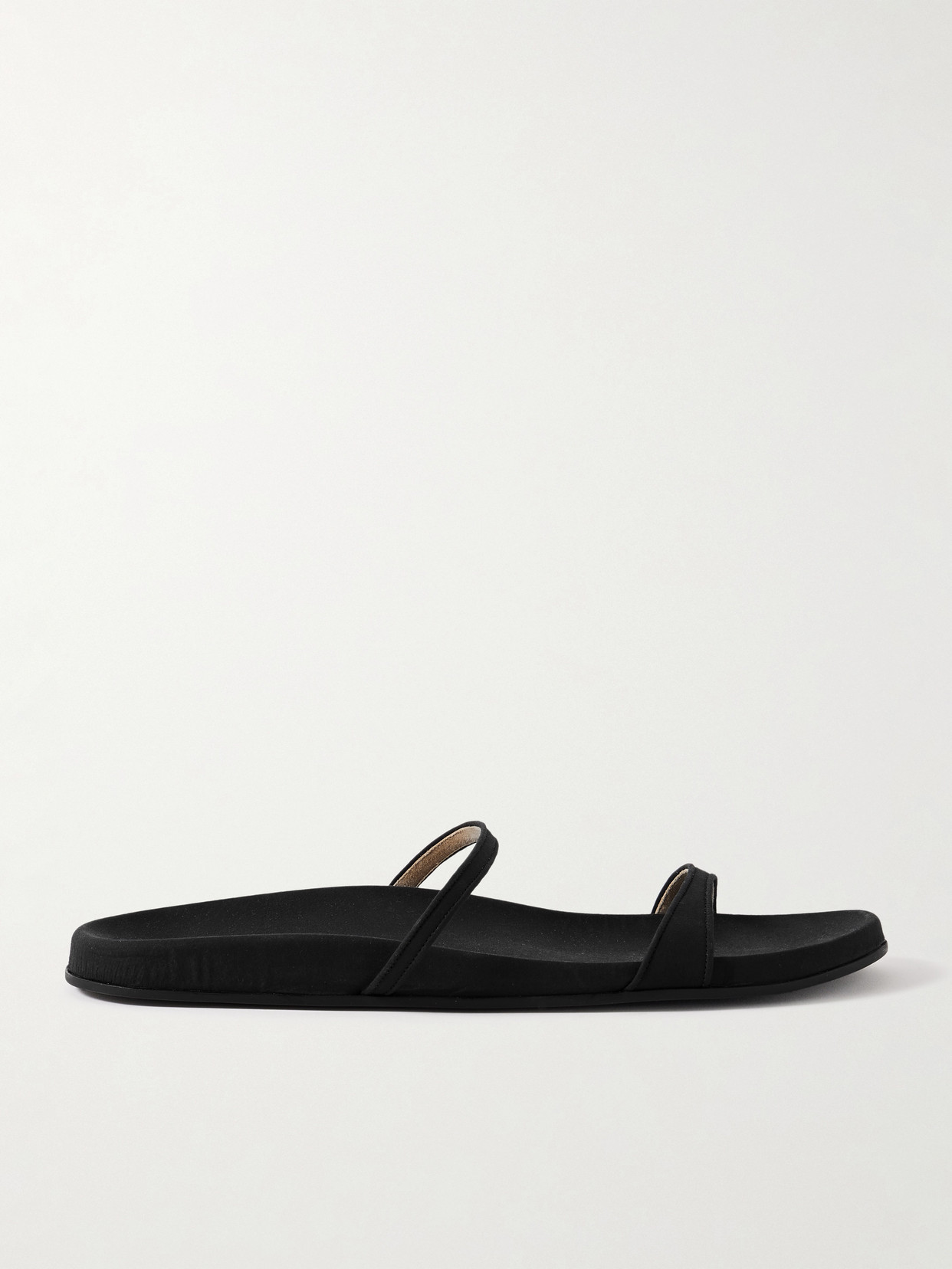 The Row Hugh Suede Slides In Black