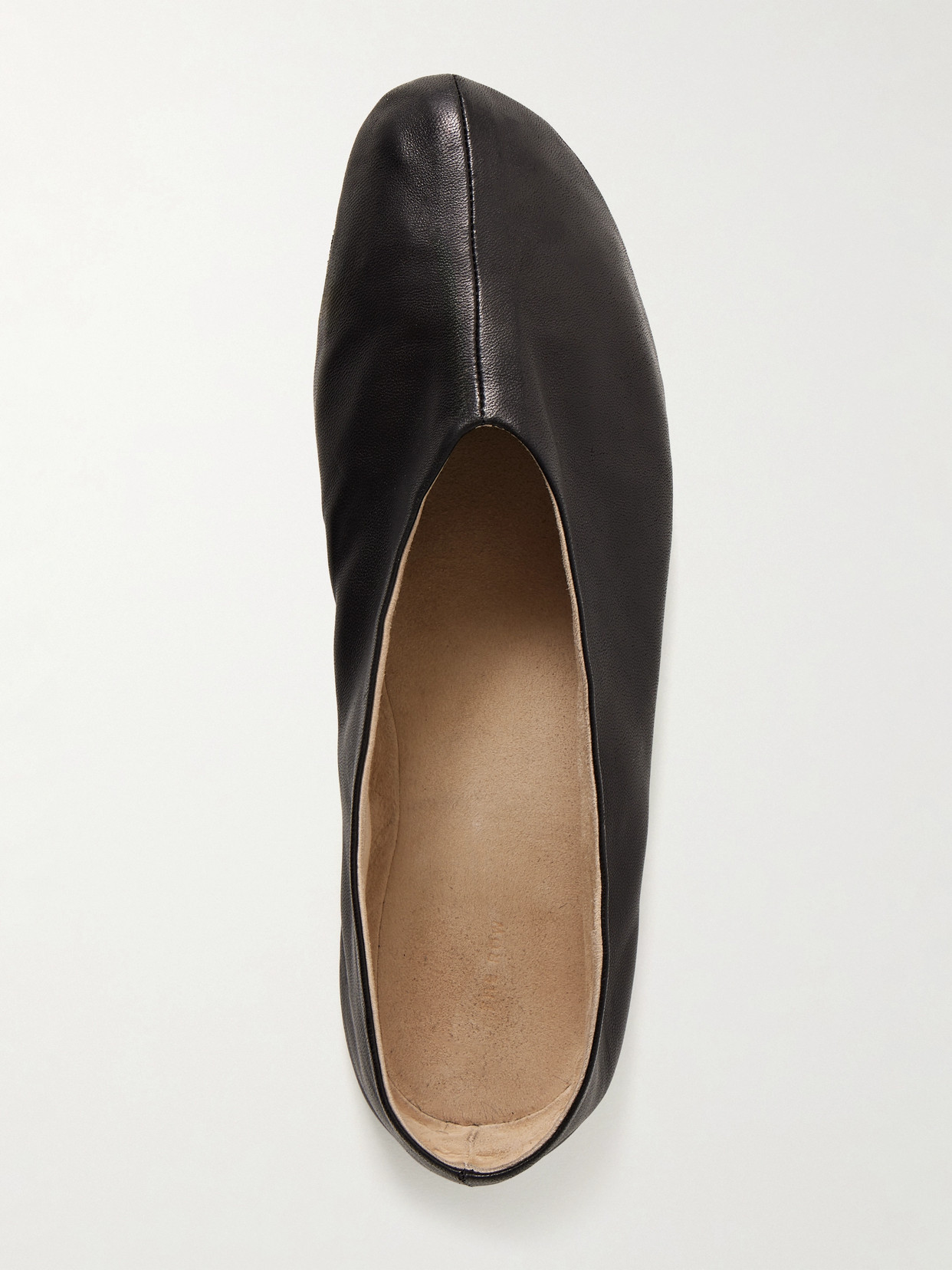 The Row Stella Leather Ballet Flats In Black