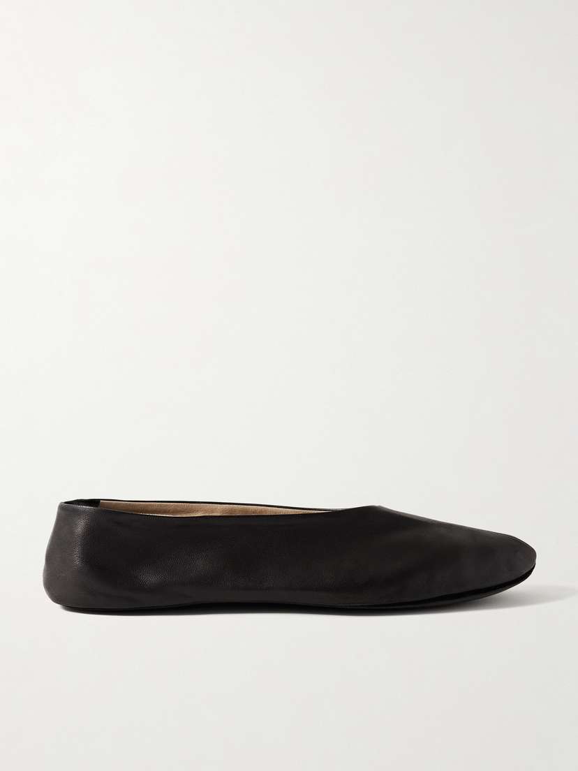 The Row Stella Leather Ballet Flats