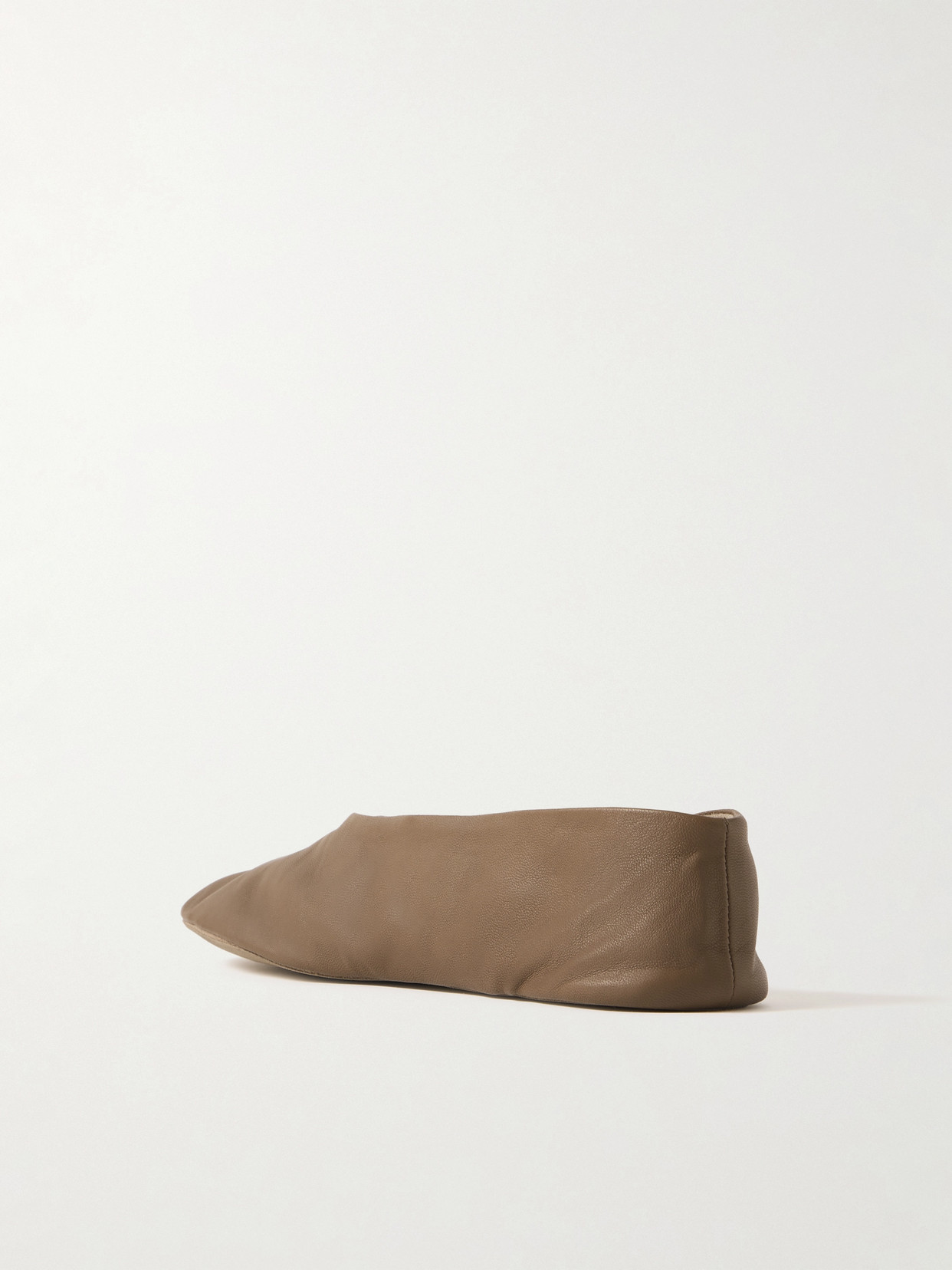 The Row Stella Flat Sole Round Toe Slippers In Brown