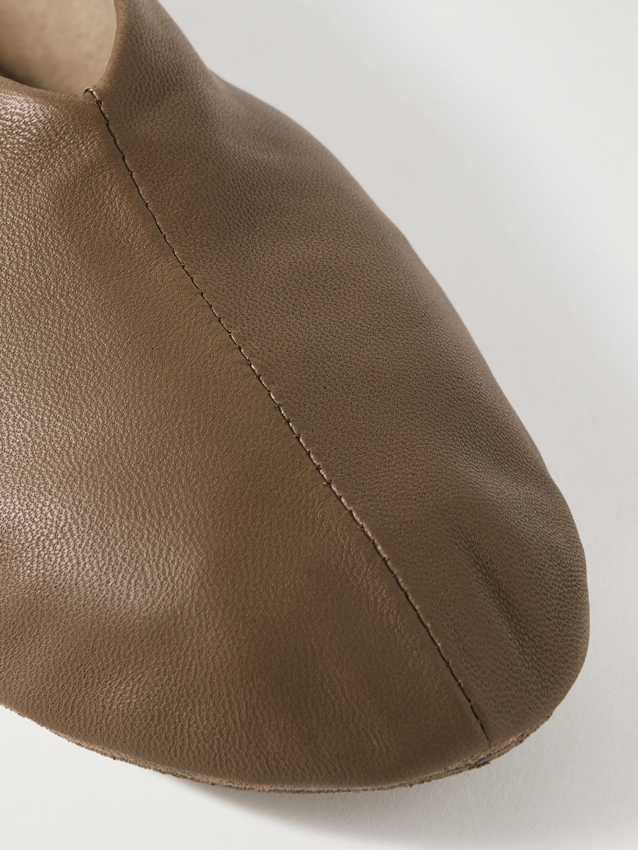 The Row Stella Flat Sole Round Toe Slippers In Brown