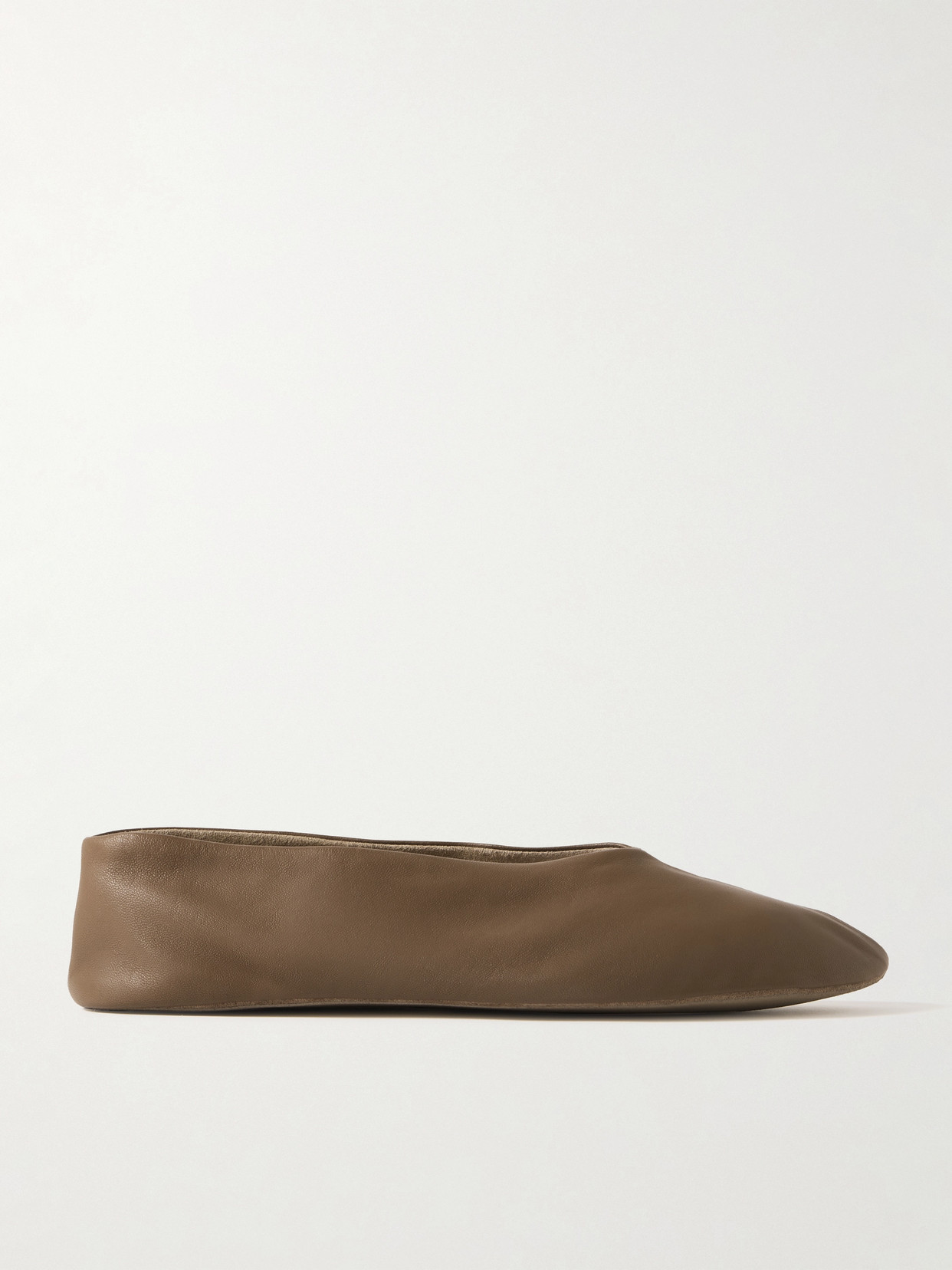 The Row Stella Leather Ballet Flats In Brown