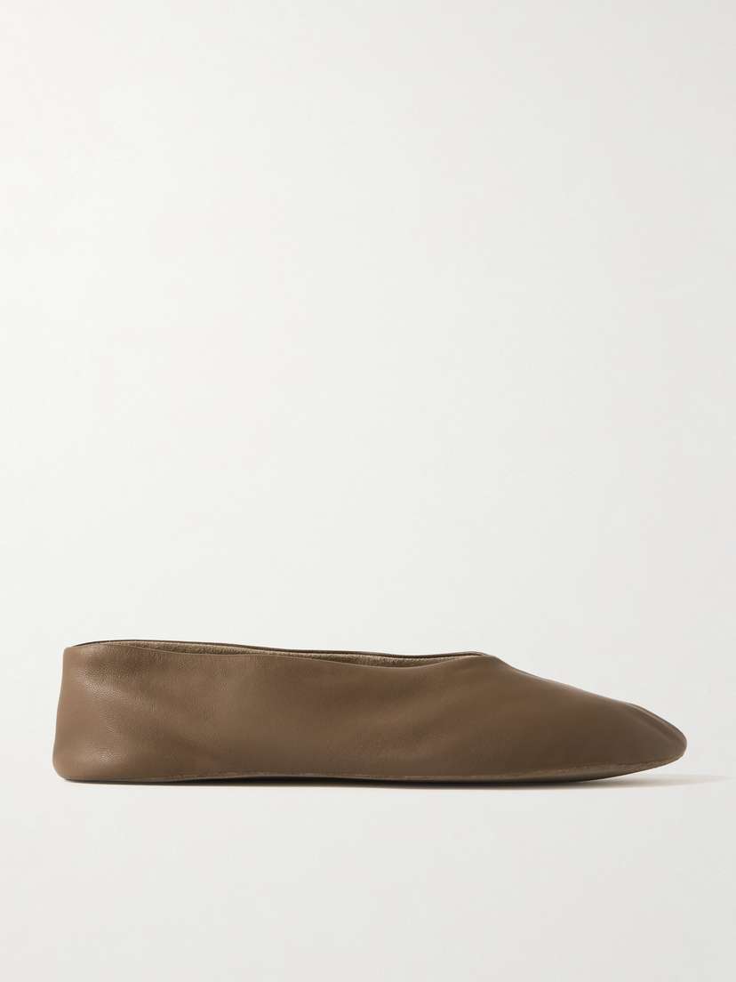The Row Stella Leather Ballet Flats