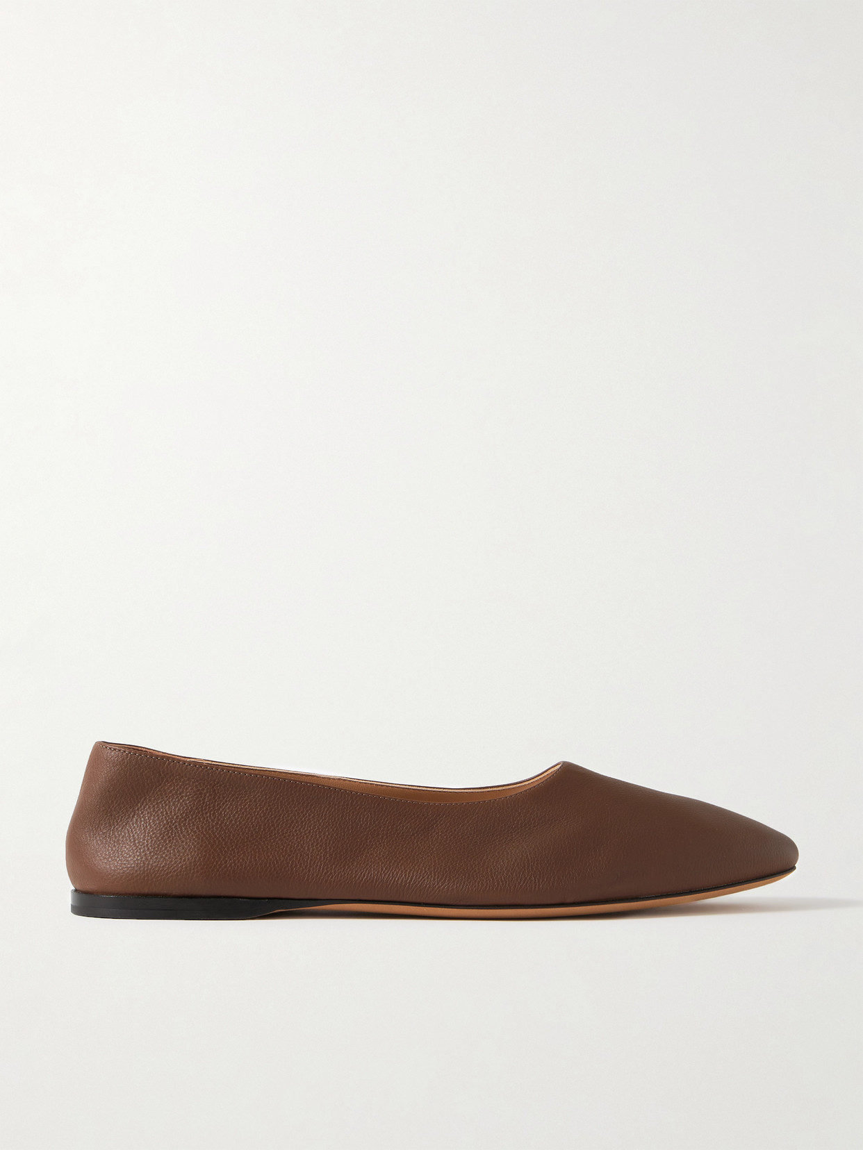 The Row Awar Leather Ballet Flats In Brown