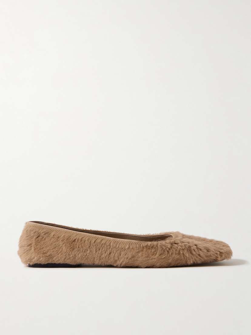 The Row — Square calf hair ballet flats