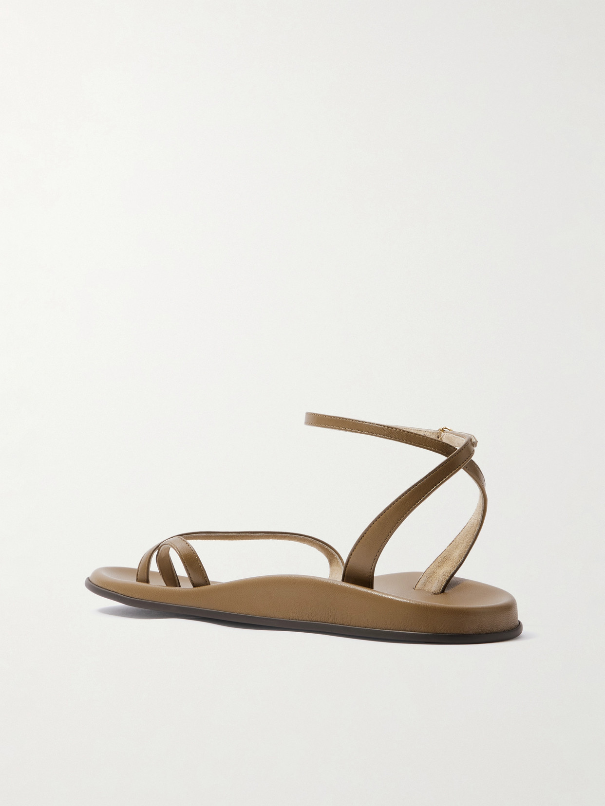 The Row Hugh Leather Sandals In Brown